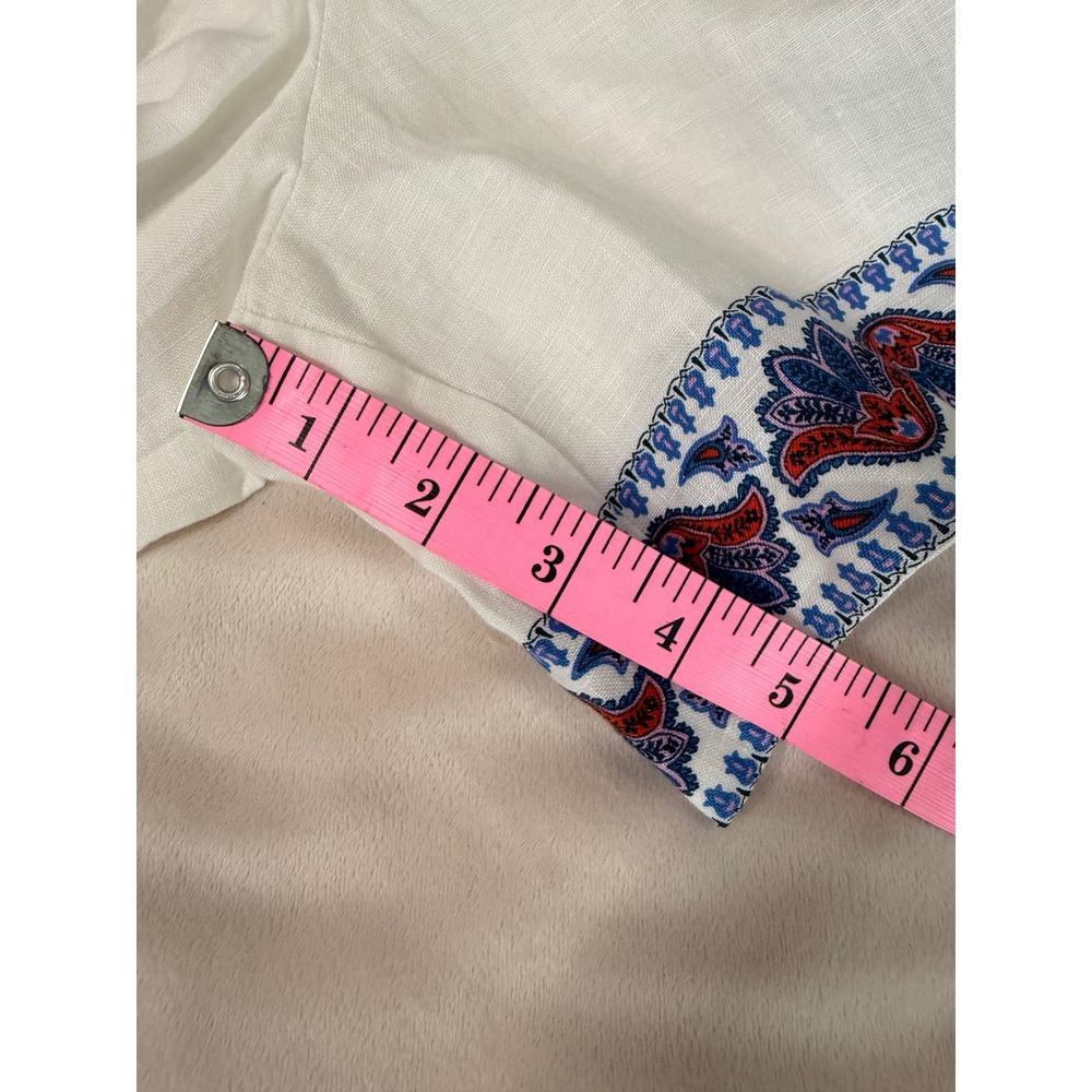 Boden Womens White Linen Paisley Embroidered Tunic Top and Shorts Set US 10 NEW - Picture 14 of 14